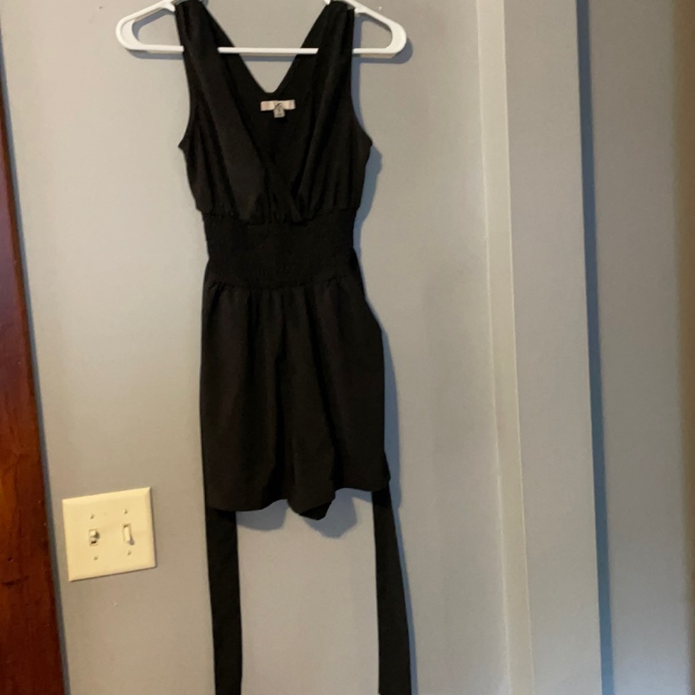 Black romper with tie! Very flattering!